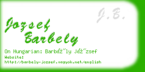 jozsef barbely business card